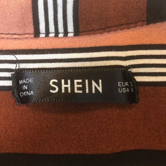 SHEIN Striped Button Down Shirt Tee Top ((Small)) - Picture 5 of 7
